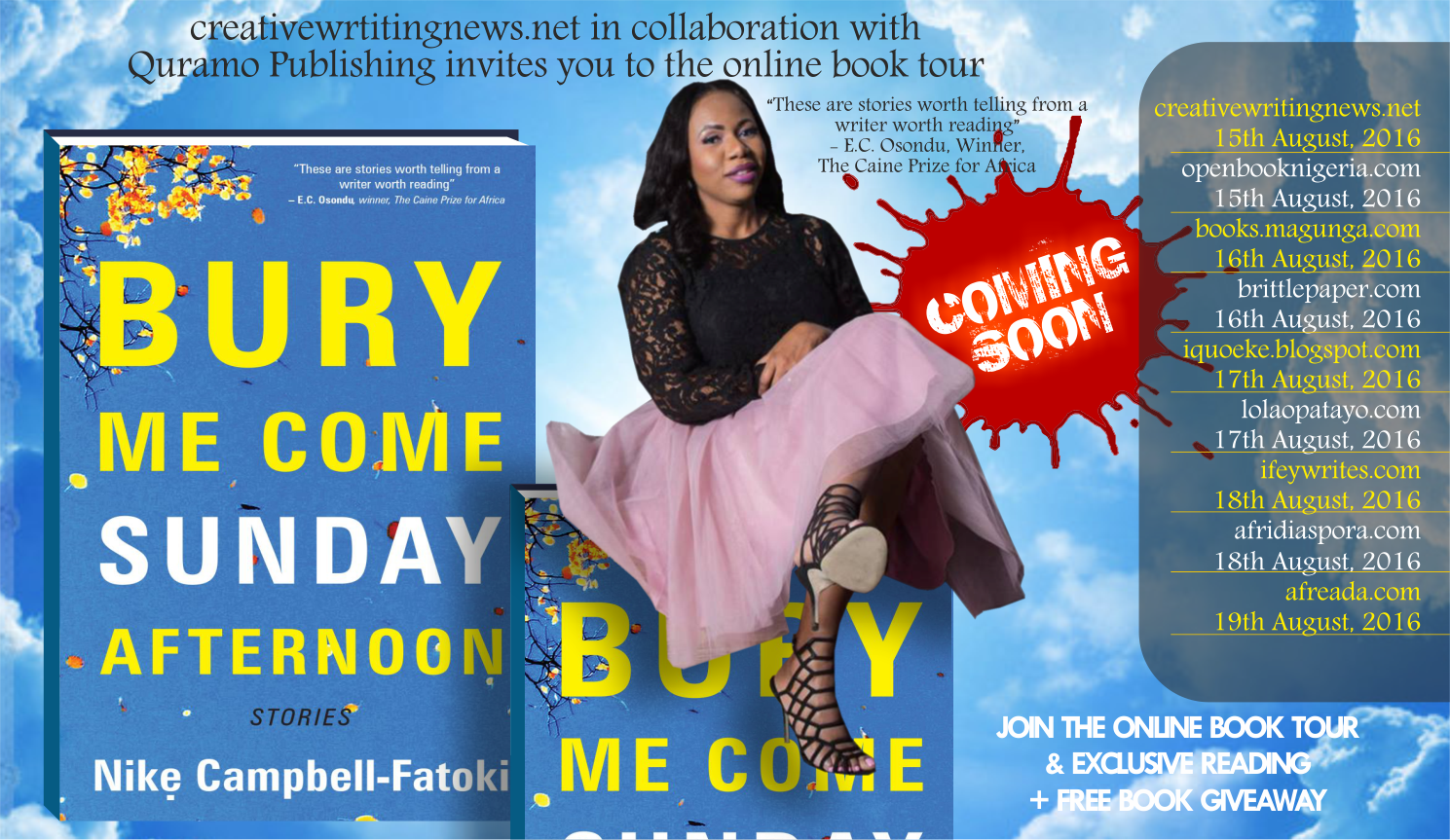 Welcome to the Online Book Tour of Bury Me Come Sunday Afternoon by Nike Campbell-Fatoki