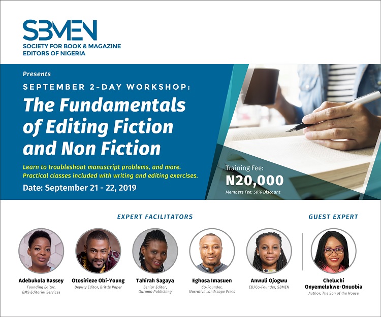 Register For The Upcoming SBMEN Fiction and Non-Fiction Editing Workshop for Editors and Writers Billed To Hold This September