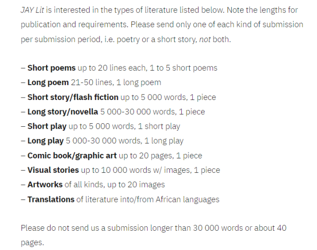 The Journal of African Youth Literature Guidelines