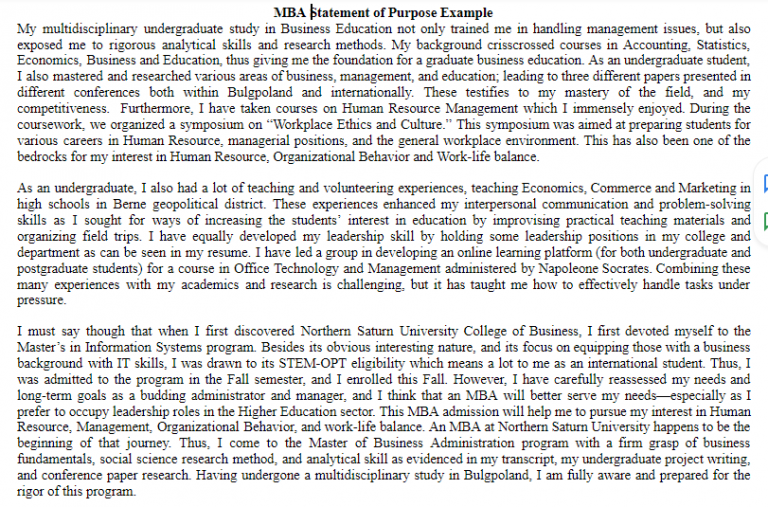 10 MBA Personal Statement Examples: How To Write An Application Essay ...