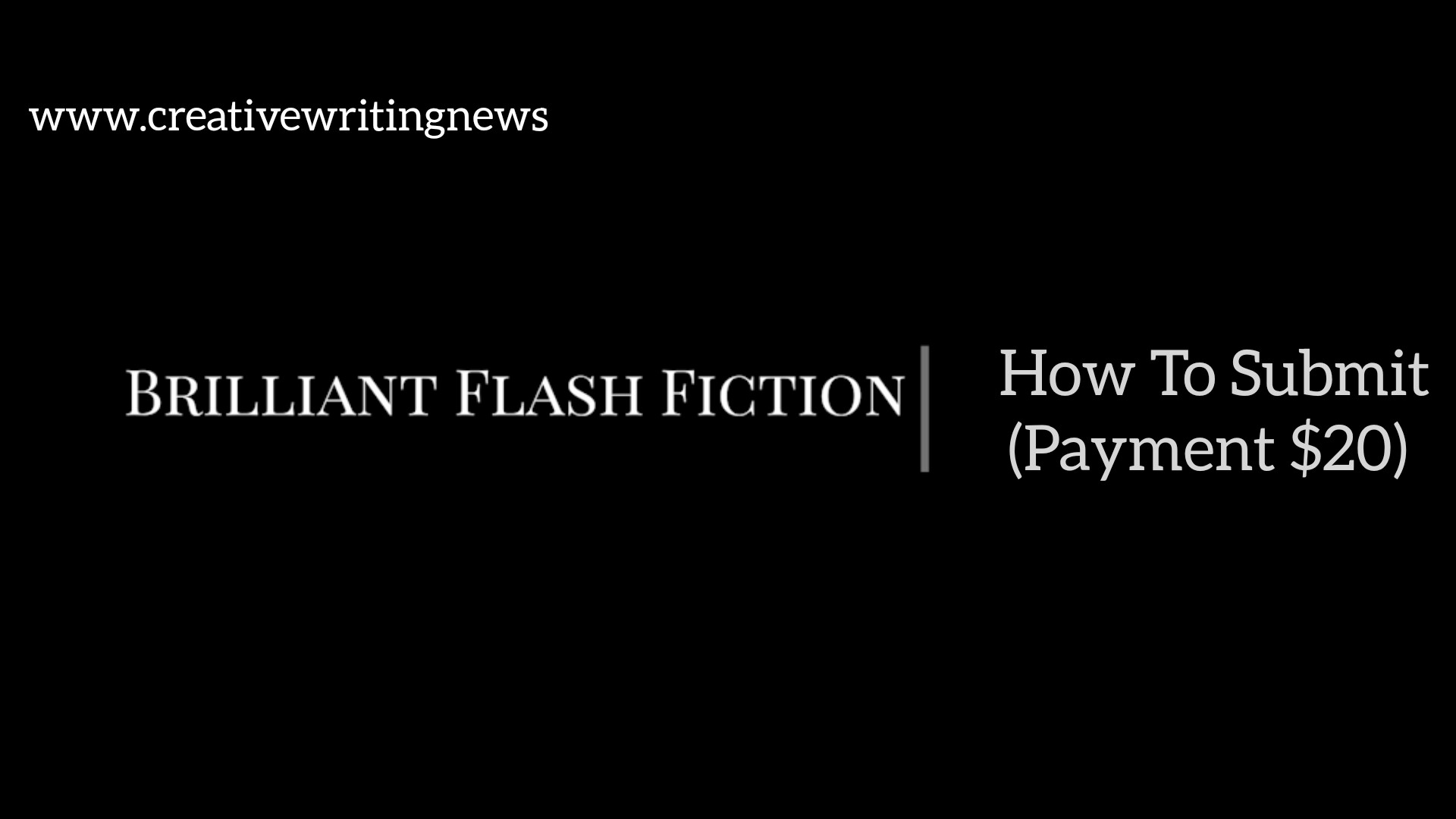 Brilliant Flash Fiction Is Accepting Submissions/ How To Submit (Payment: $20)