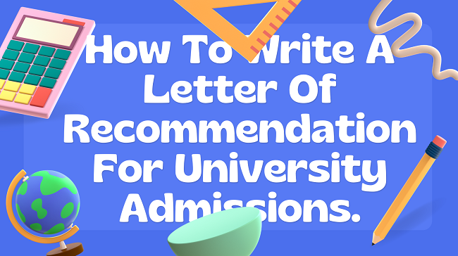 Letter of Recommendation For Students