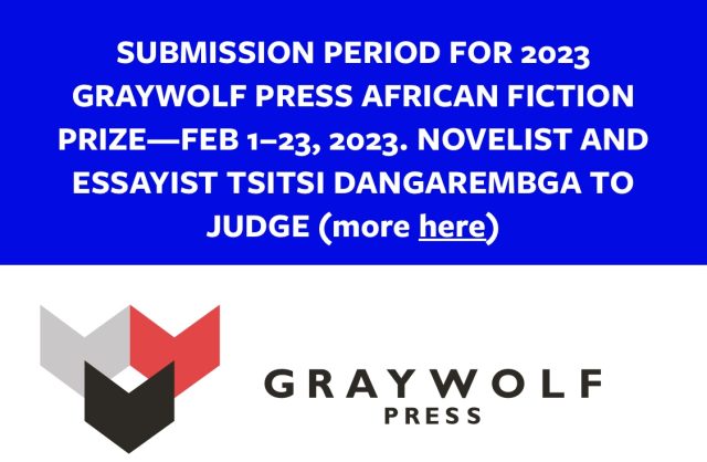 Gray wolf Prize for African Fiction 2023