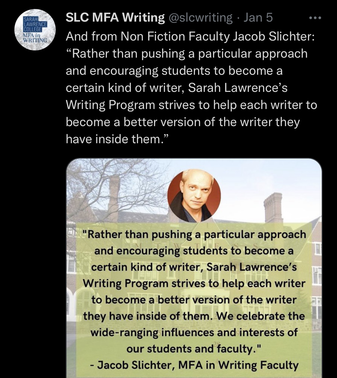 MFA in creative writing 