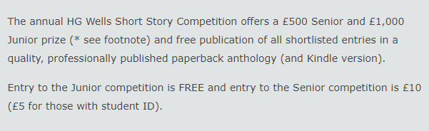 HG Wells Short Story Competition About