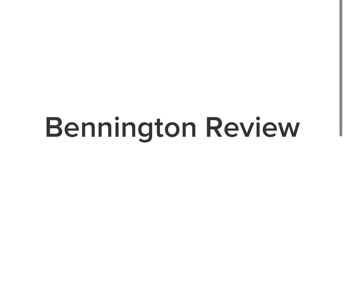 Bennington Review Submissions