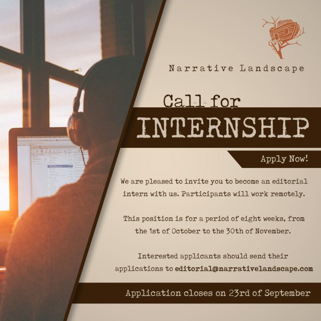 Narrative Landscape Editorial Internship Poster