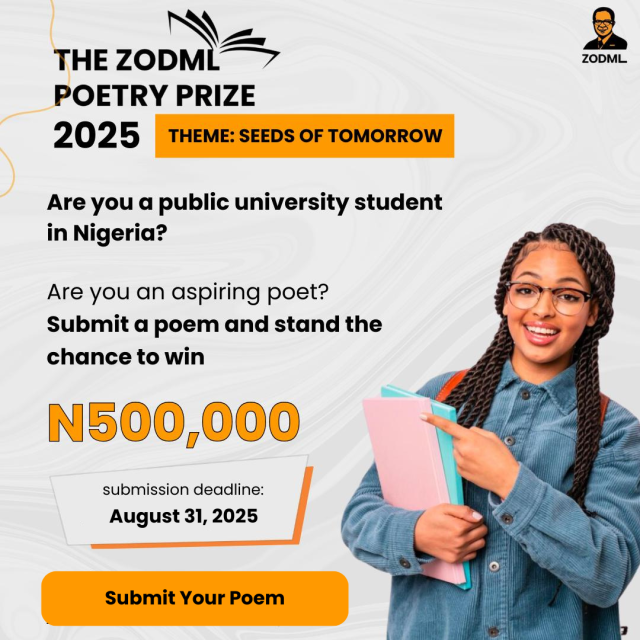 The ZODML Poetry Prize, Call for Submissions flyer. 