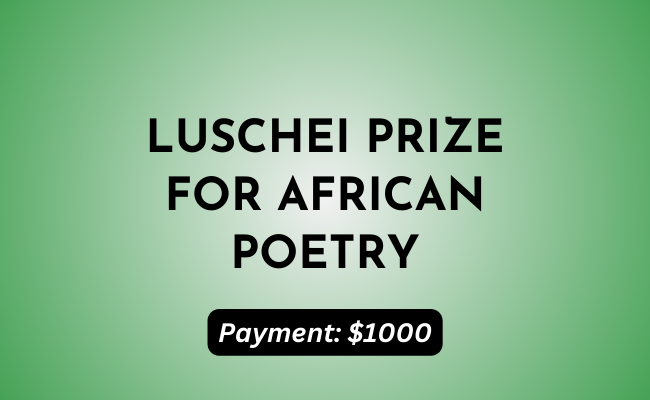 Luschei Prize for African Poetry (Prize: $1,000)