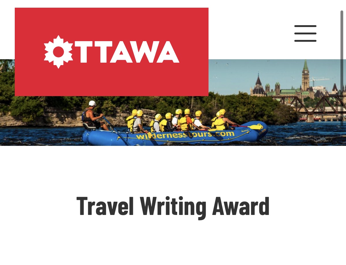 Ottawa Tourism Travel Writing Award