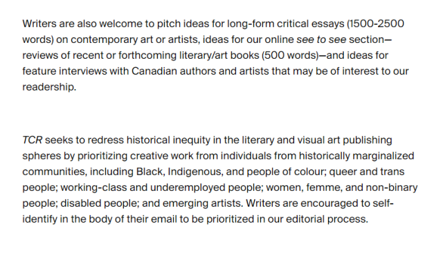 The Capilano Review Submissions About