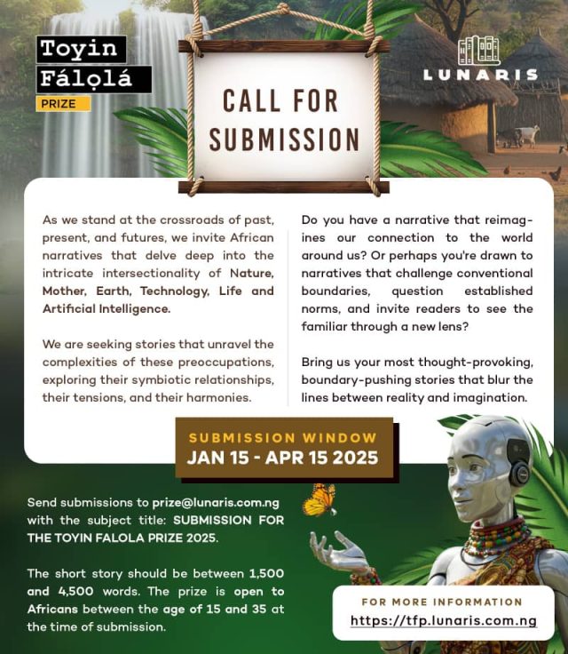 The Toyin Falola Prize, 2025. Call for submissions Flyer. 