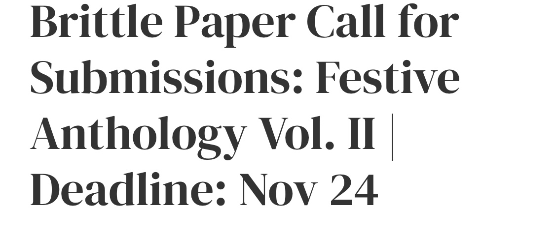 Brittle Paper Call for Submissions