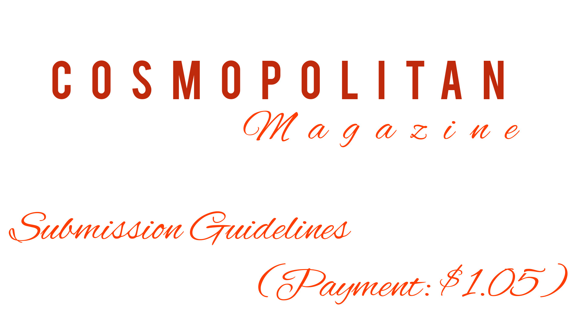 Submission information for Cosmopolitan