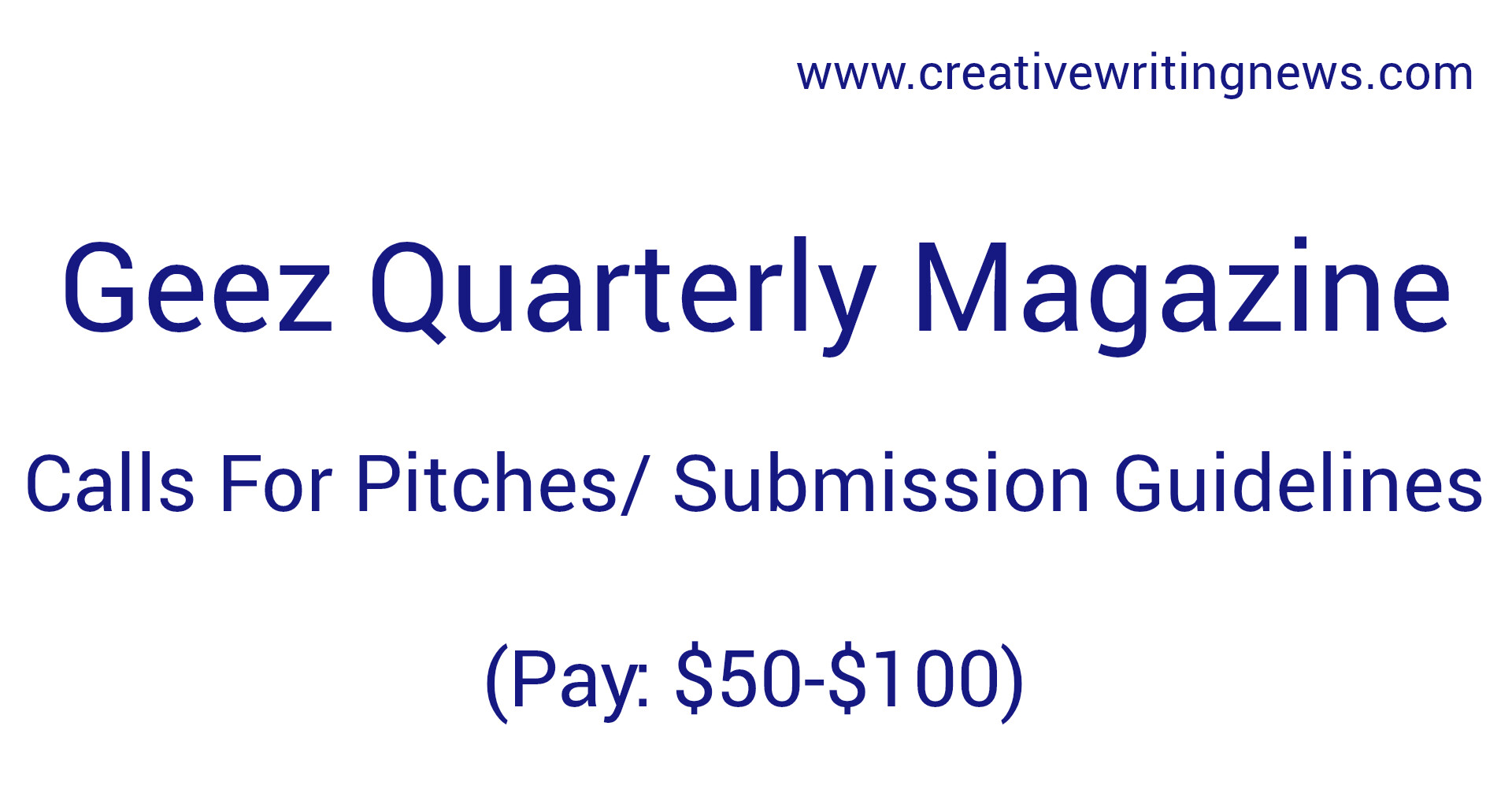 Geez Magazine Calls For Pitches/ Submission Guidelines (Pay: $50-$100)