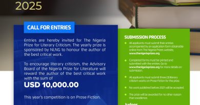 The Nigeria Prize for literary criticism, application process flyer.