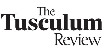The Tusculum Review, logo, black and white.