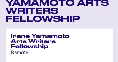 The Irene Yamamoto Arts Writers Fellowship, web flyer.