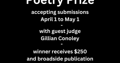 The Ralph Angel Poetry Prize, open call flyer.