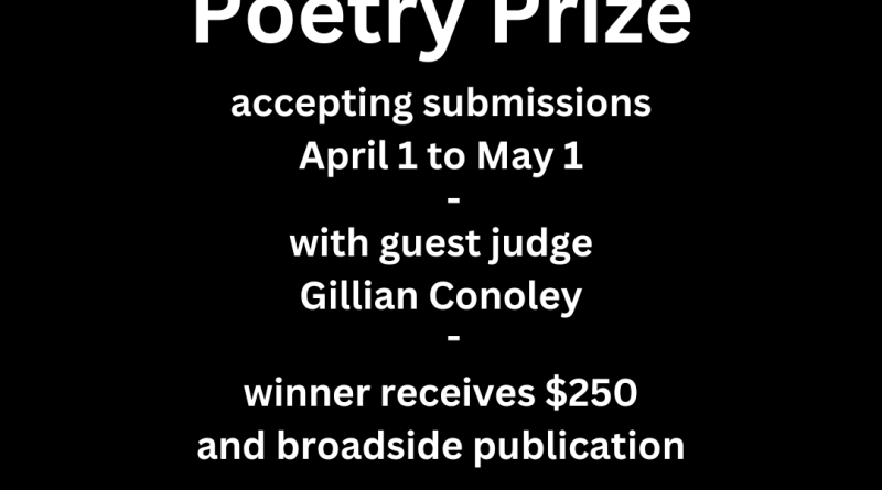 The Ralph Angel Poetry Prize, open call flyer.