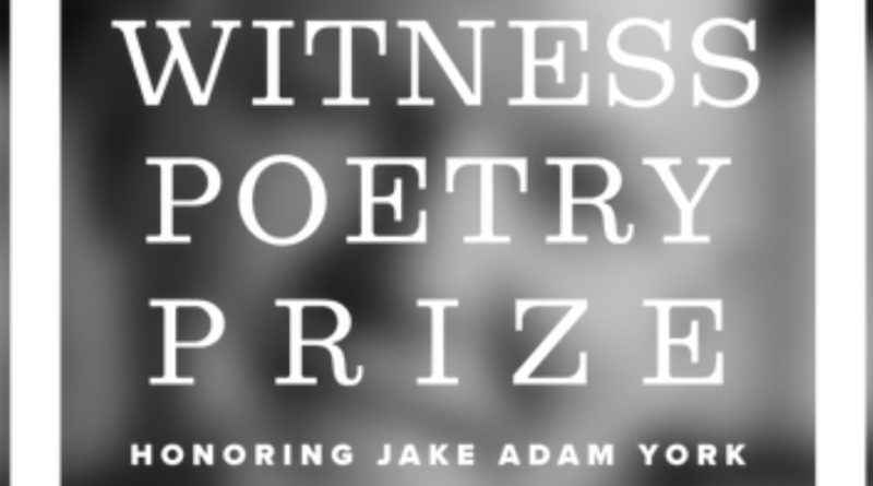 The Auburn Witness Poetry Prize. Black and white poster.