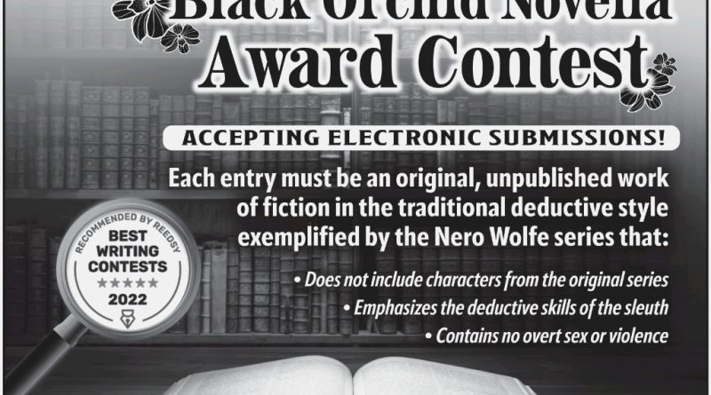 The Black Orchid Novella Award, open call Flyer.
