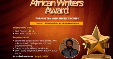 African Writers Awards, call for Submissions flyer.
