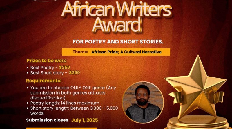 African Writers Awards, call for Submissions flyer.