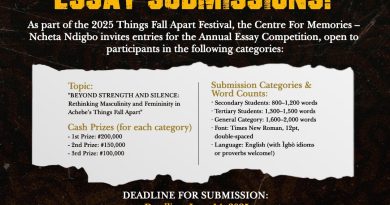 Things Fall Apart Festival Essay Competition, open call flyer with guidelines.