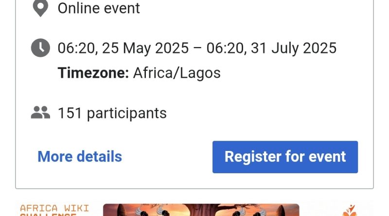Africa Wiki Challenge, web page