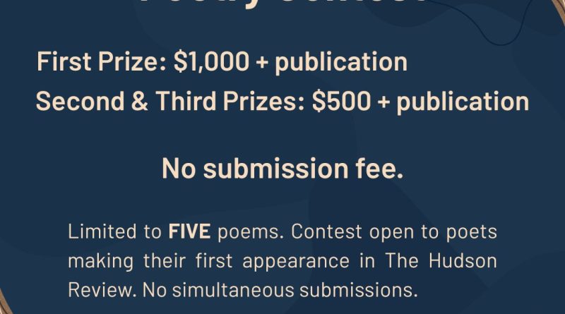 The Frederick Morgan Poetry Contest, call for submissions flyer.
