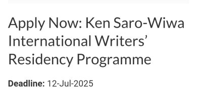 The Ken Saro-Wiwa International Writers' Residency Programme