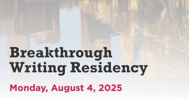 Breakthrough Writing Residency, text on Literary Cleveland web page.